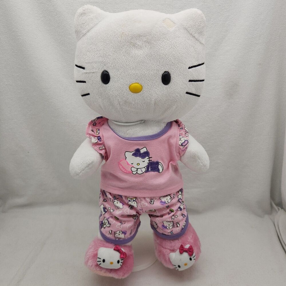 Stuffed Animal Hello Kitty Build A Bear 20" Plush Sanrio Pajamas Slippers 2013